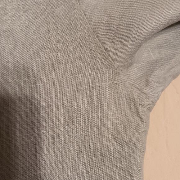 Aly Wear linen shirt sz L sage green button front lagenlook layering breathable - Picture 6 of 10
